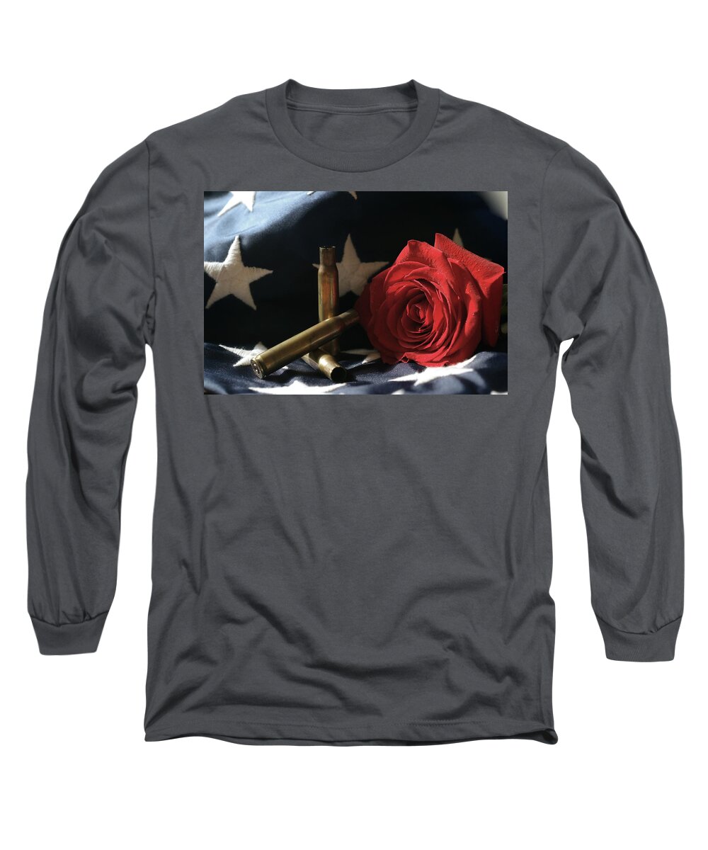 Patriotic Long Sleeve T-Shirt featuring the photograph A Patriots Passing by Michelle Wermuth