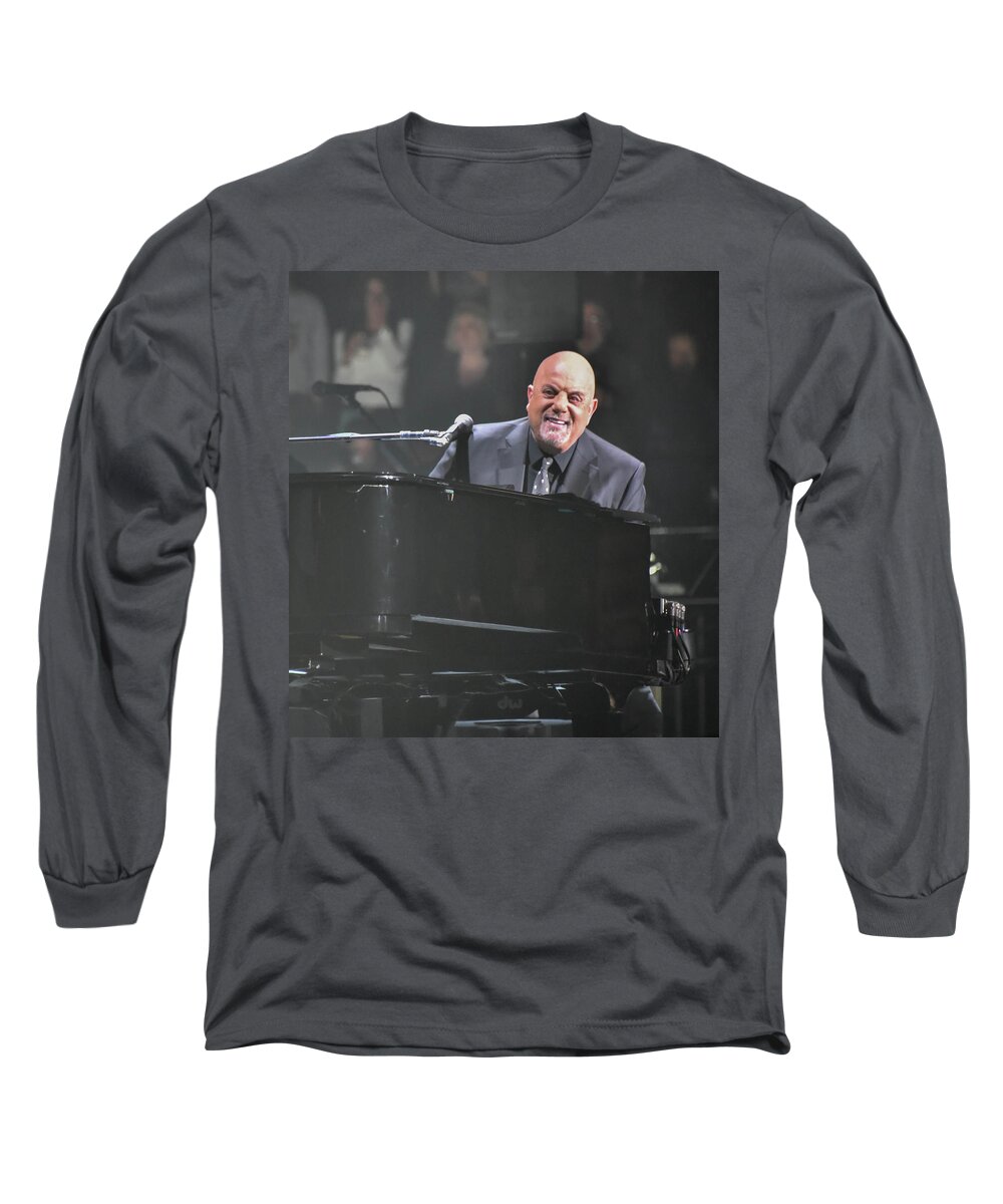 Billy Joel Long Sleeve T-Shirt featuring the photograph A smiling Billy Joel by Alan Goldberg