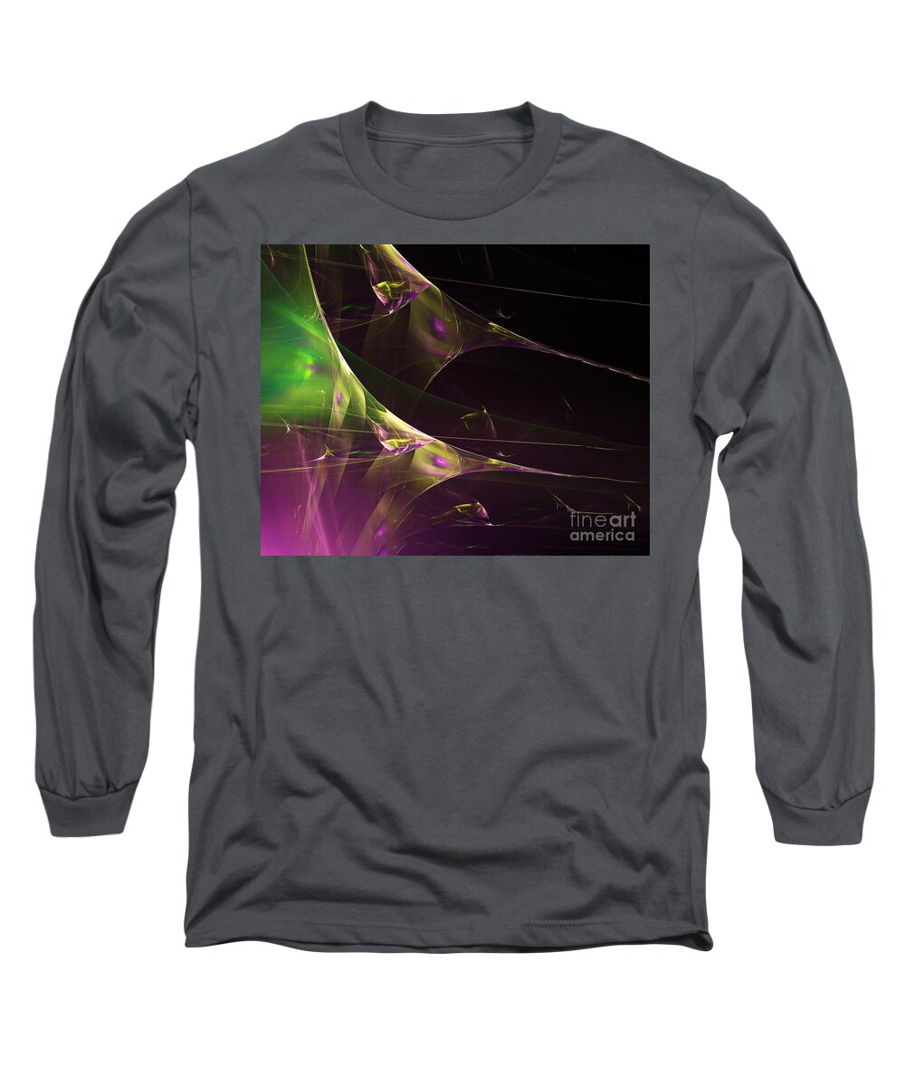 A Space Aurora By Marina Usmanskaya Long Sleeve T-Shirt featuring the photograph A space Aurora by Marina Usmanskaya