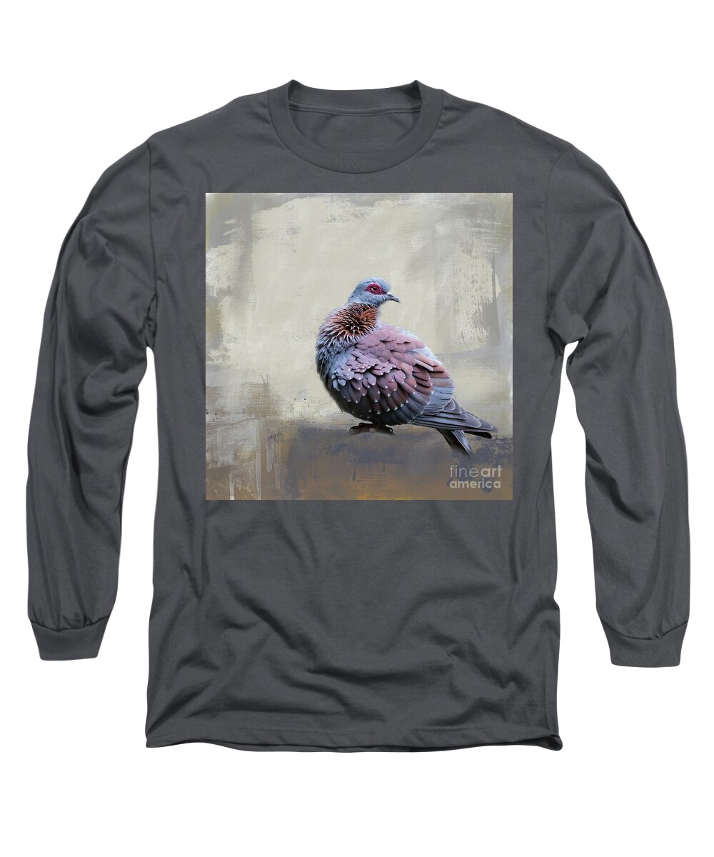 Speckled Pigeon Long Sleeve T-Shirt featuring the photograph African Rock Pigeon by Eva Lechner