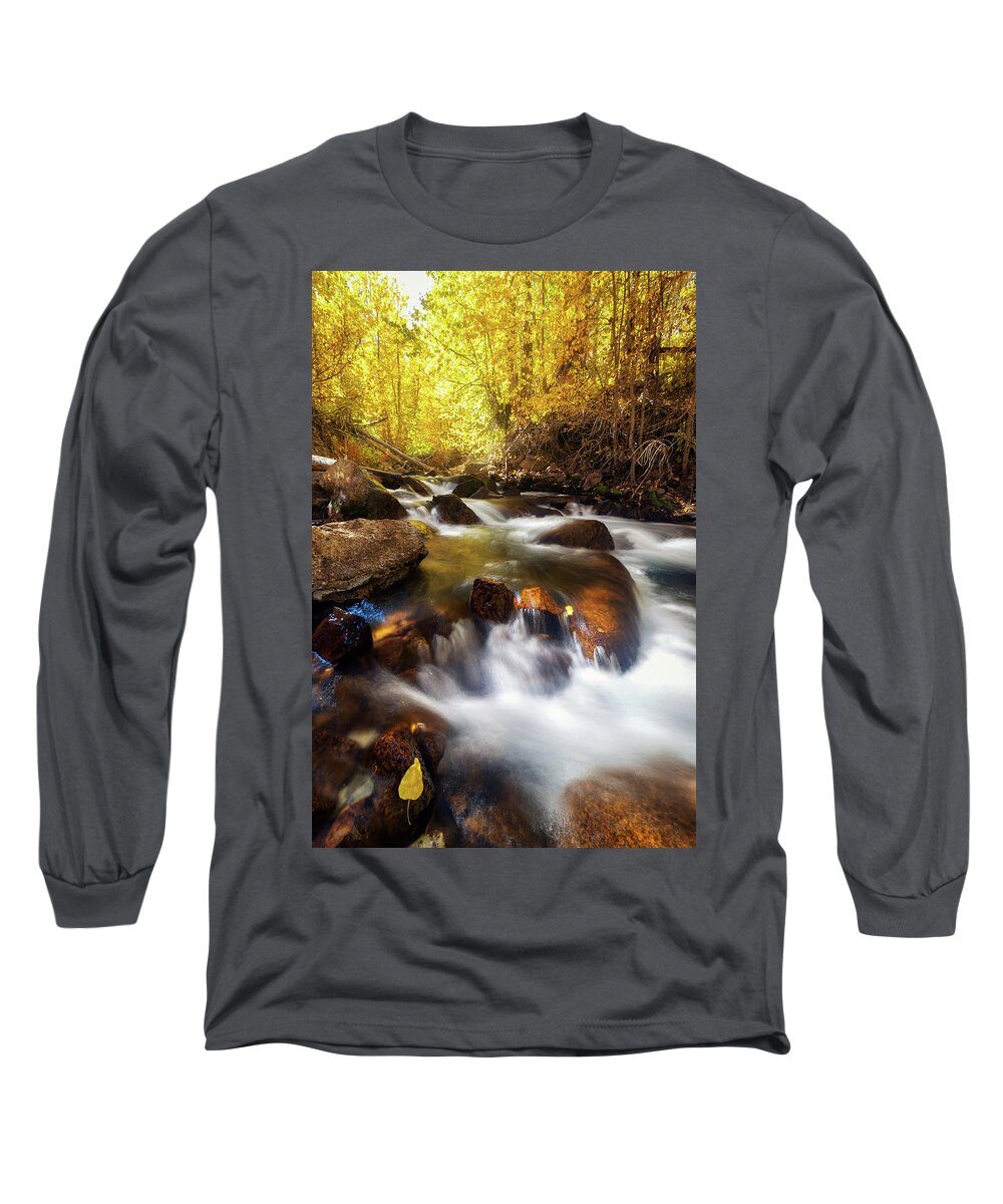 Bishop Creek Long Sleeve T-Shirt featuring the photograph Autumn Creek by Tassanee Angiolillo
