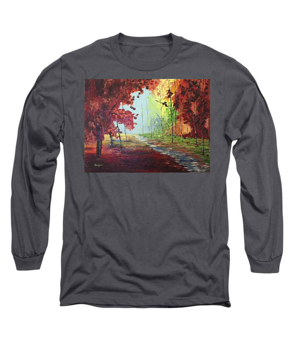 Autumn Long Sleeve T-Shirt featuring the painting Autumn Wonder by Berlynn