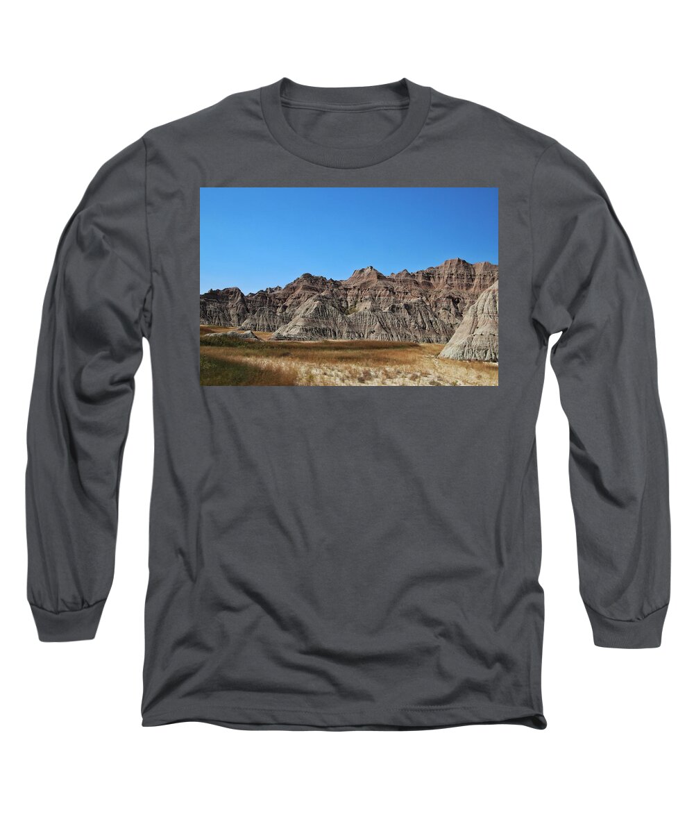 Badlands Long Sleeve T-Shirt featuring the photograph Badlands South Dakota by Susan Jensen