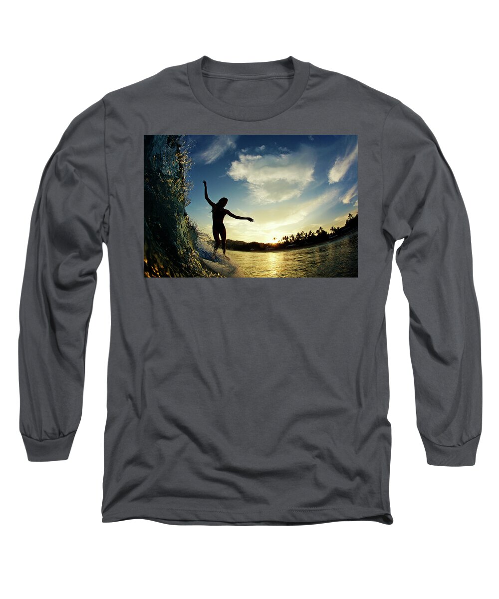 Surfing Long Sleeve T-Shirt featuring the photograph Balance by Nik West