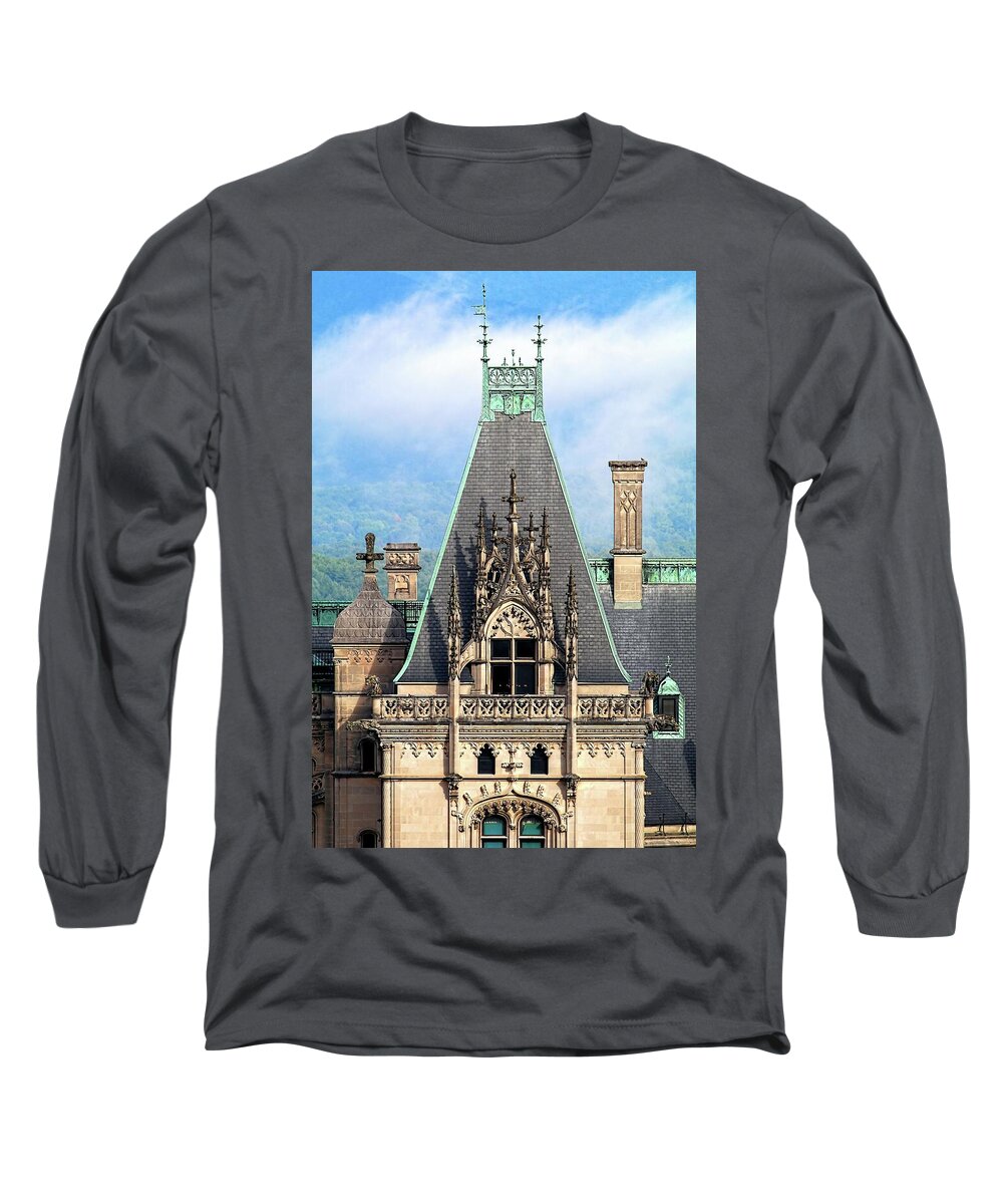 Biltmore Estate Long Sleeve T-Shirt featuring the photograph Biltmore Architectural Detail by Carol Montoya
