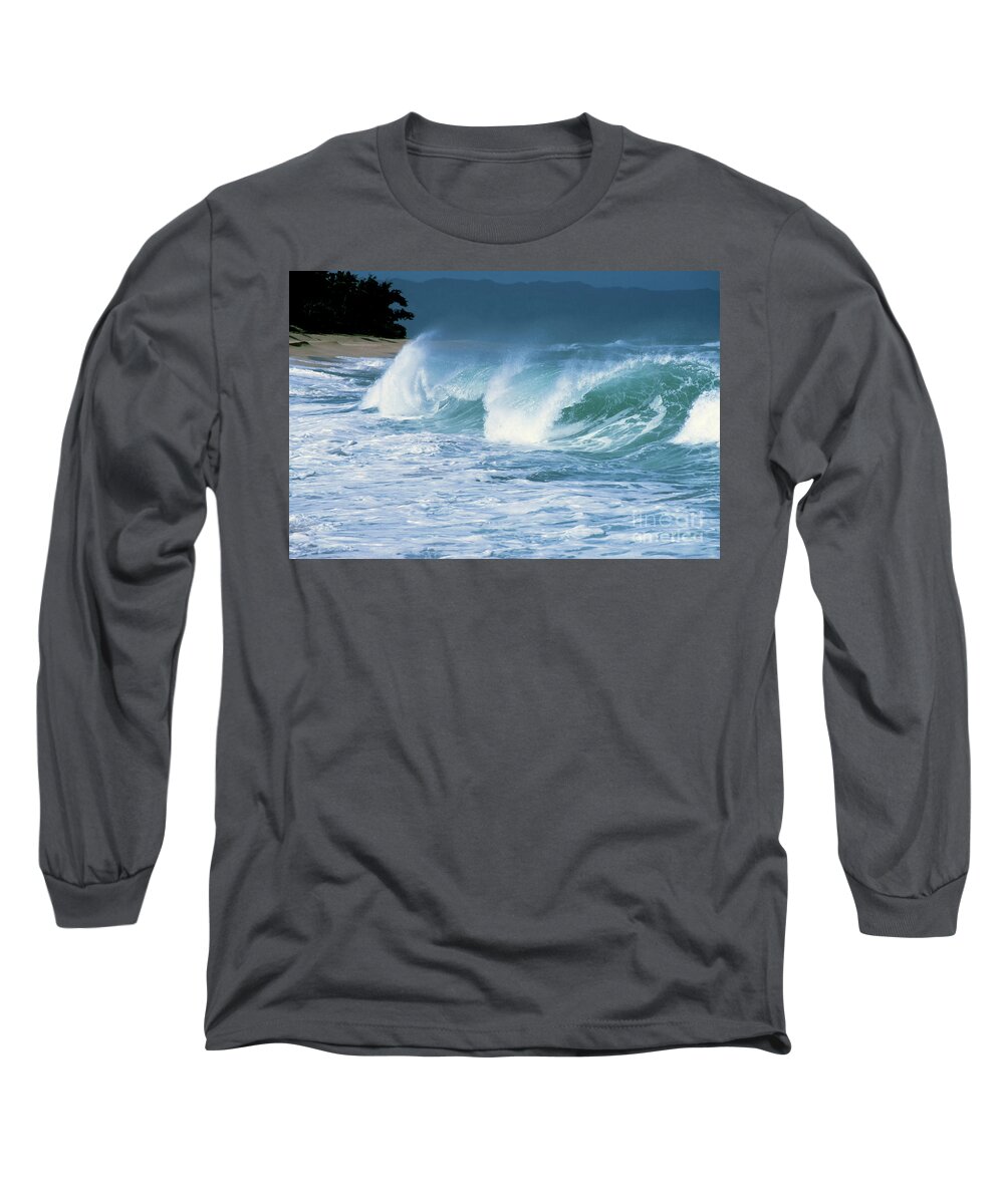 Sunset Beach Long Sleeve T-Shirt featuring the photograph Breaking Wave North Shore by Thomas R Fletcher