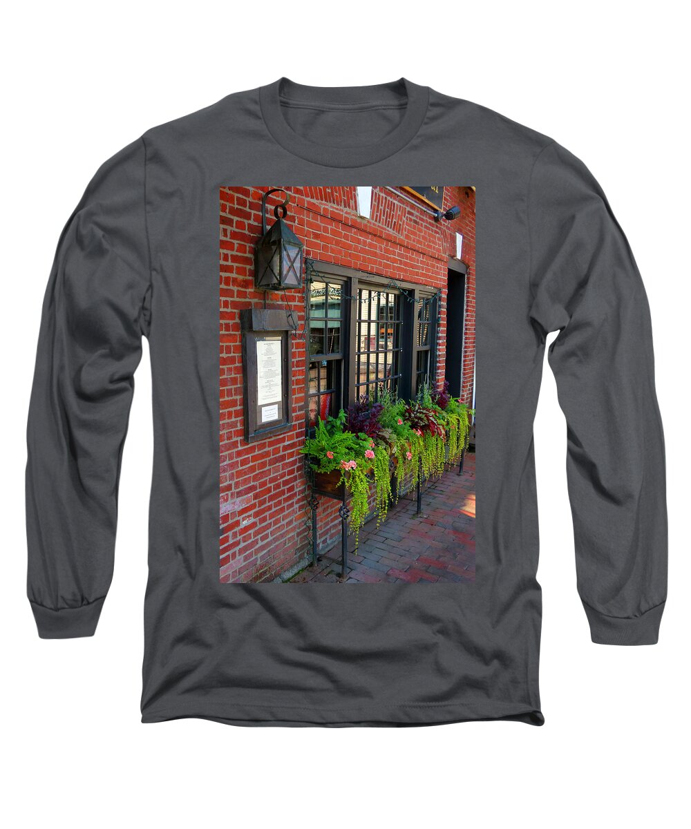 Flower Long Sleeve T-Shirt featuring the photograph Bricks and Flora by Vicky Edgerly