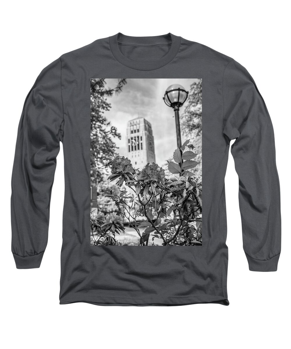 Big Ten Campus Long Sleeve T-Shirt featuring the photograph Burton Tower University of Michigan by John McGraw