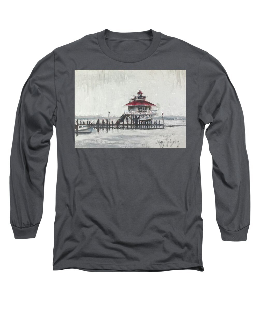 Impressionism Long Sleeve T-Shirt featuring the painting Cambridge Light in Rain by Maggii Sarfaty