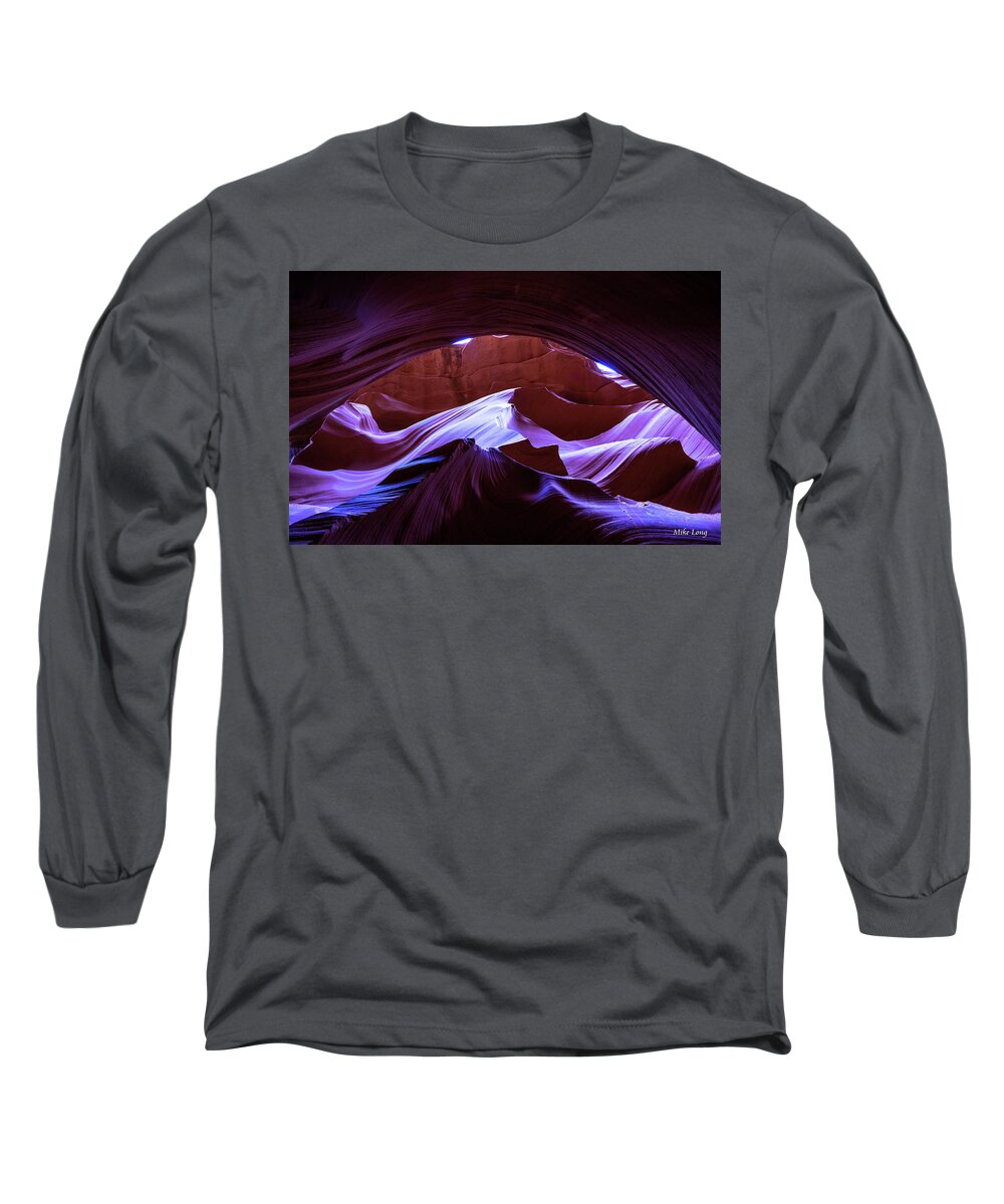 Antelope Canyon Long Sleeve T-Shirt featuring the photograph Canyon Magic by Mike Long