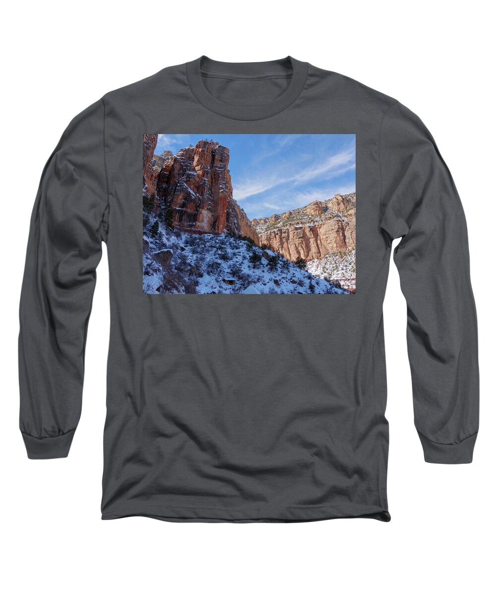 American Southwest Long Sleeve T-Shirt featuring the photograph Canyon Walls on the Bright Angel Trail by Todd Bannor