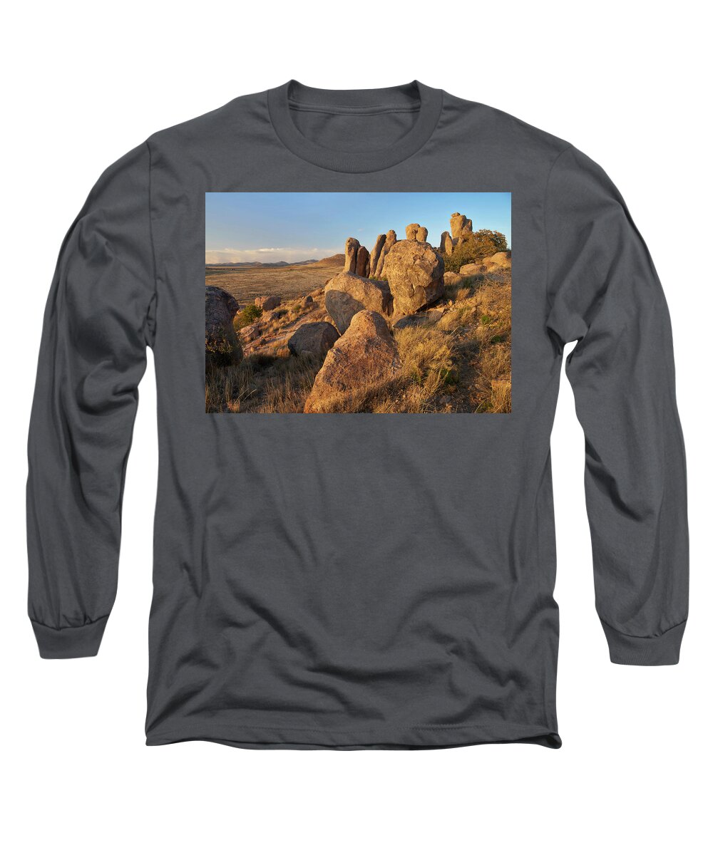 00559657 Long Sleeve T-Shirt featuring the photograph City Of Rocks State Park, New Mexico by Tim Fitzharris