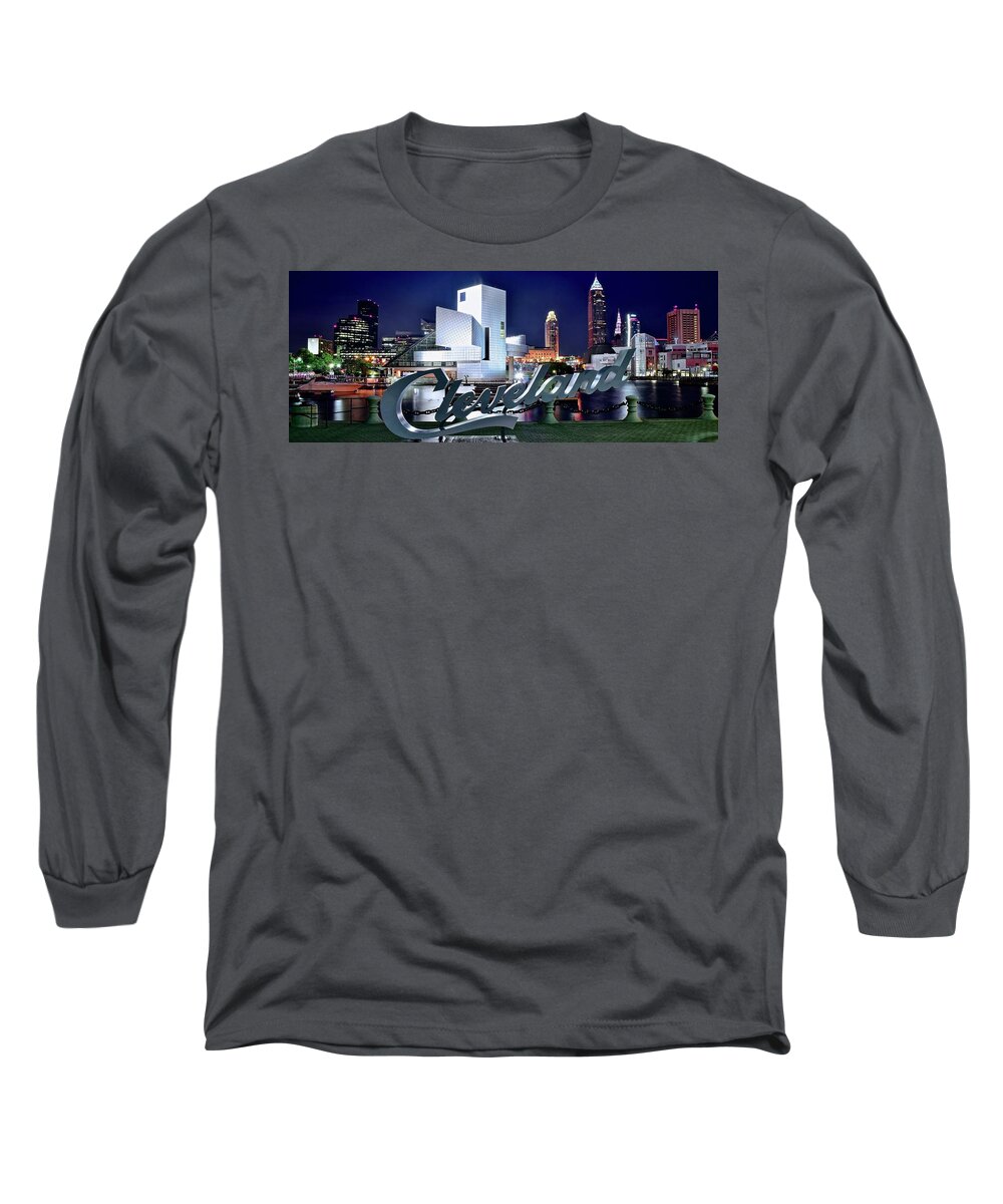 Cleveland Long Sleeve T-Shirt featuring the photograph Cleveland Ohio 2019 by Frozen in Time Fine Art Photography