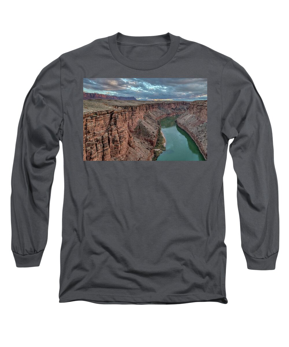 Colorado River Long Sleeve T-Shirt featuring the photograph Colorado River View from Navajo Bridge by Constance Puttkemery