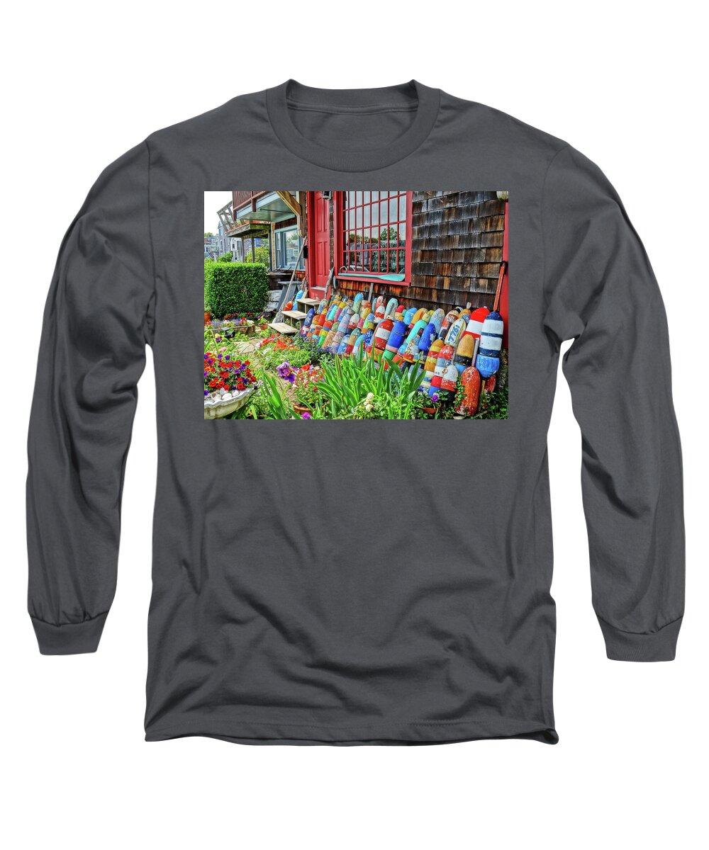 Lobster Long Sleeve T-Shirt featuring the photograph Colorful Buoys by Don Margulis