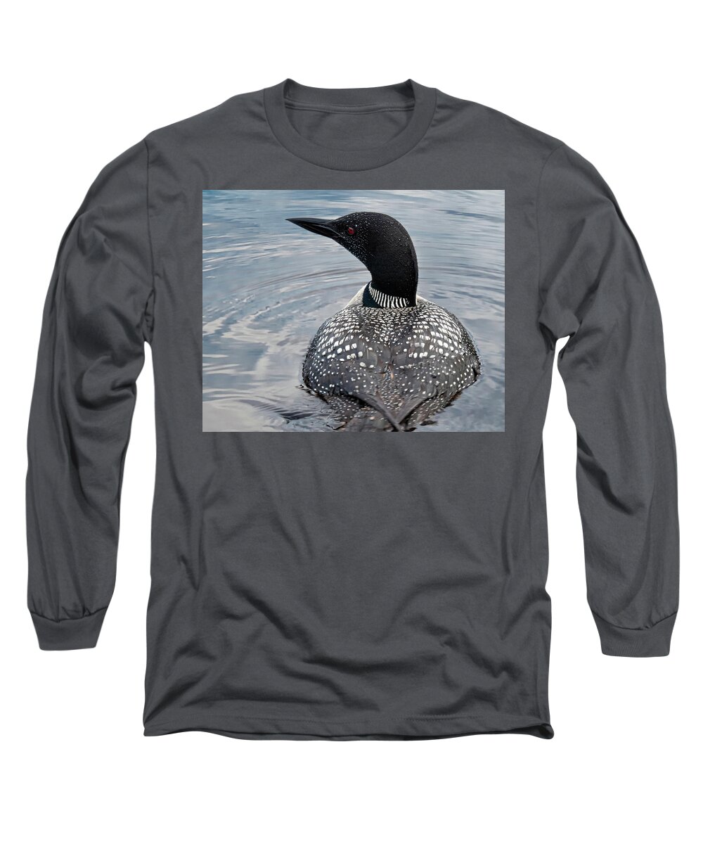 Bass Lake Long Sleeve T-Shirt featuring the photograph Common Loon by Tom Gort
