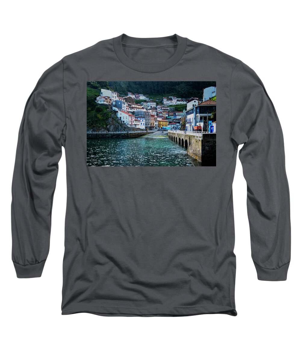 Cudillero Spain Long Sleeve T-Shirt featuring the photograph Cudillero Village by Tom Singleton
