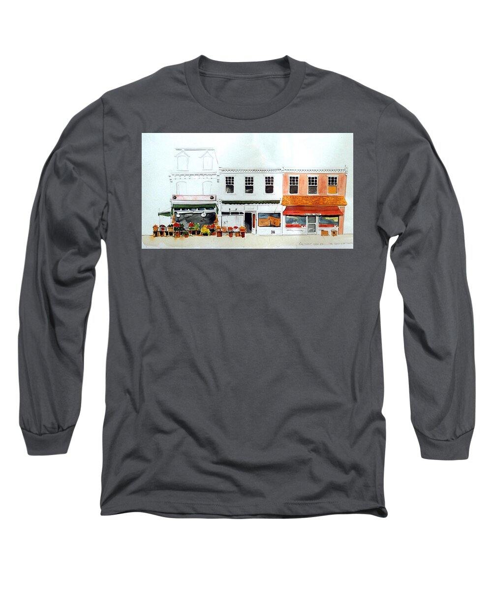 Wilmington De Long Sleeve T-Shirt featuring the painting Cutrona's Market on King St. by William Renzulli