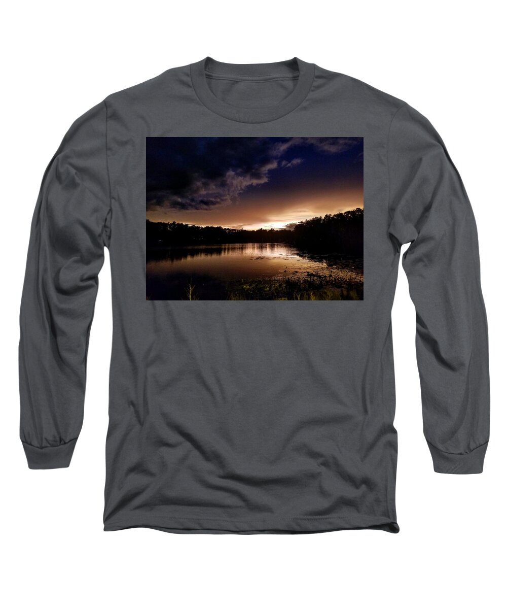 Sunset Long Sleeve T-Shirt featuring the photograph Dark Reflections by Shena Sanders