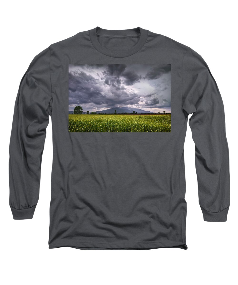 Pangeon Long Sleeve T-Shirt featuring the photograph Dark Spring by Elias Pentikis