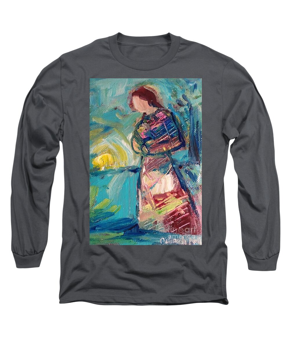 Faceless Art Long Sleeve T-Shirt featuring the painting Daybreak by Deborah Nell