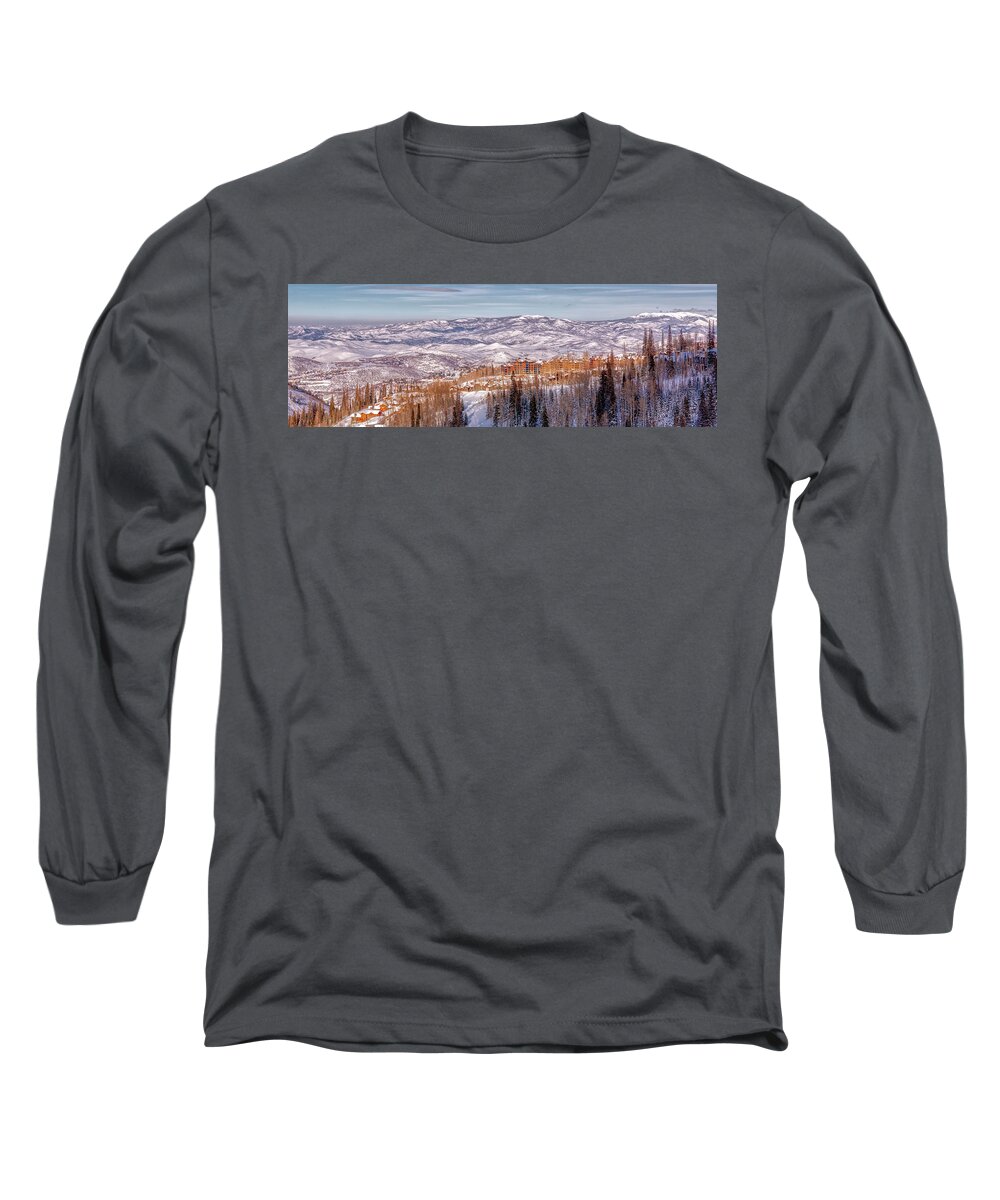 Park City Long Sleeve T-Shirt featuring the photograph Deer Valley Vista by Donna Twiford