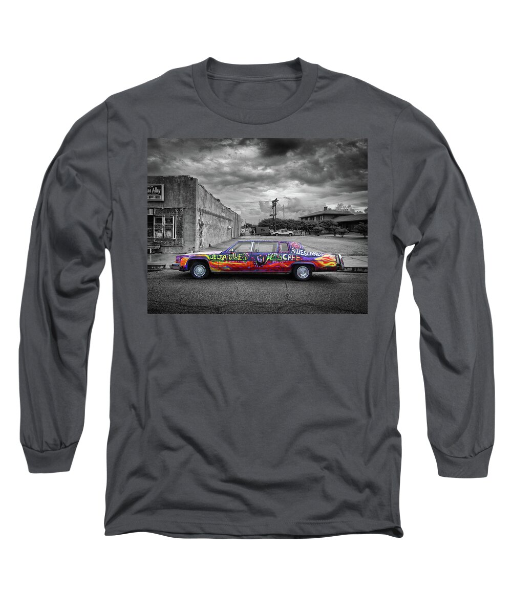 Clarsdale Long Sleeve T-Shirt featuring the photograph Delta Blues Limo by Jim Mathis
