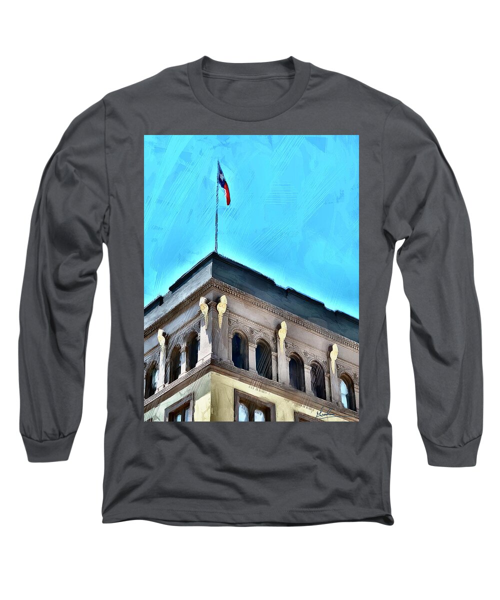 Architecture Long Sleeve T-Shirt featuring the photograph Downtown Galveston Architecture II by GW Mireles