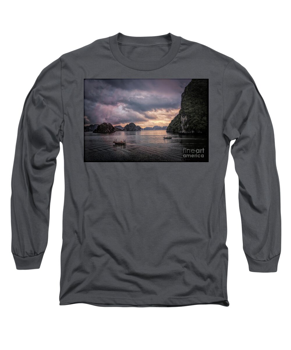 Vietnam Long Sleeve T-Shirt featuring the photograph Dramatic Cloud Invade China Sea by Chuck Kuhn