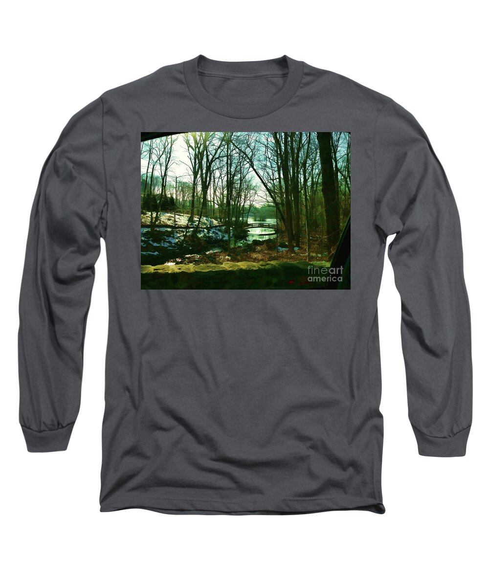Bridge Long Sleeve T-Shirt featuring the photograph Drive-By Shooting #31 - The Drive up West Road by Xine Segalas