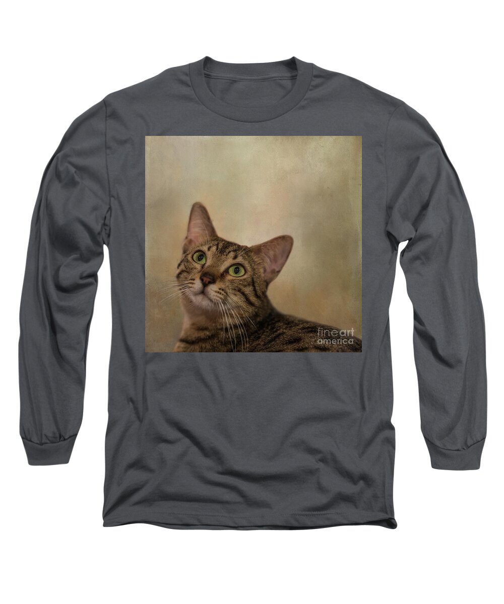 Egyptian Mau Long Sleeve T-Shirt featuring the photograph Egyptian Mau by Eva Lechner