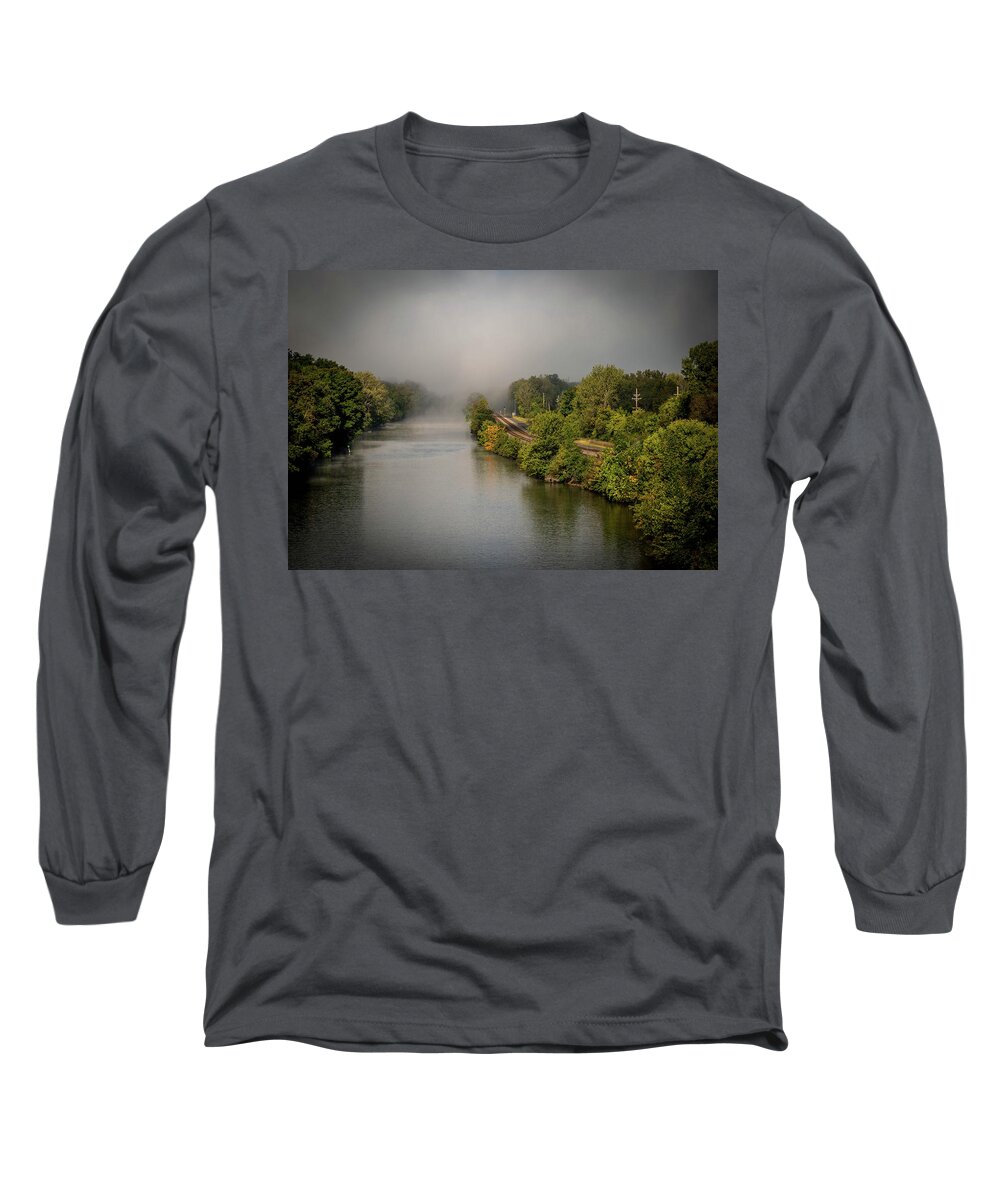 Railroad Long Sleeve T-Shirt featuring the photograph Erie Canal, Clyde New York by Guy Coniglio