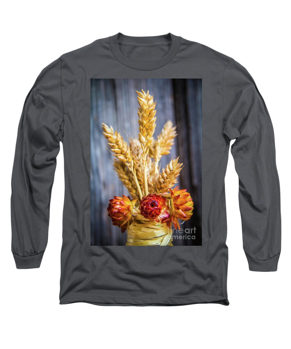 Still Life Long Sleeve T-Shirt featuring the photograph Fall decoration by Lyl Dil Creations