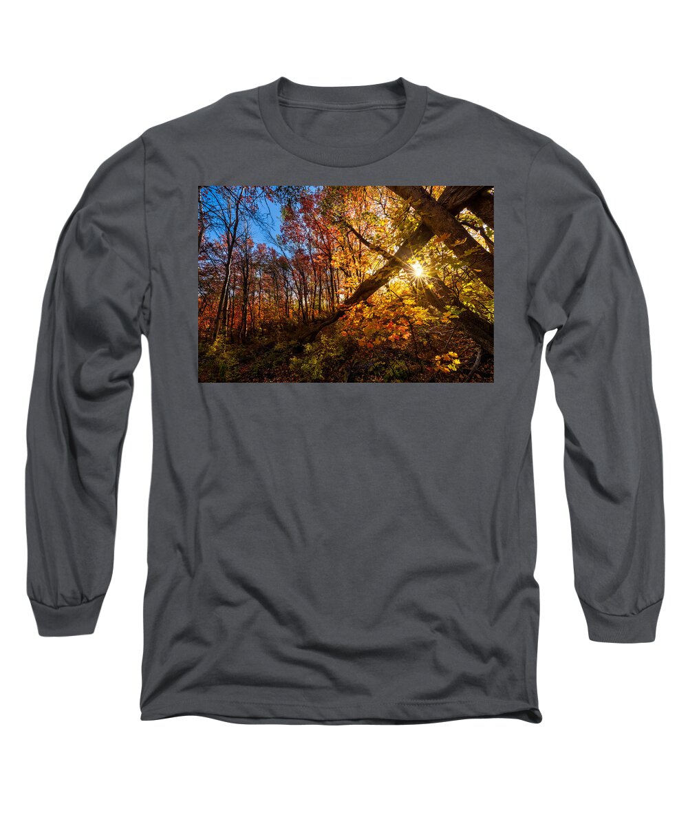 Autumn Leaves Long Sleeve T-Shirt featuring the photograph Fall Sunset by Dave Koch