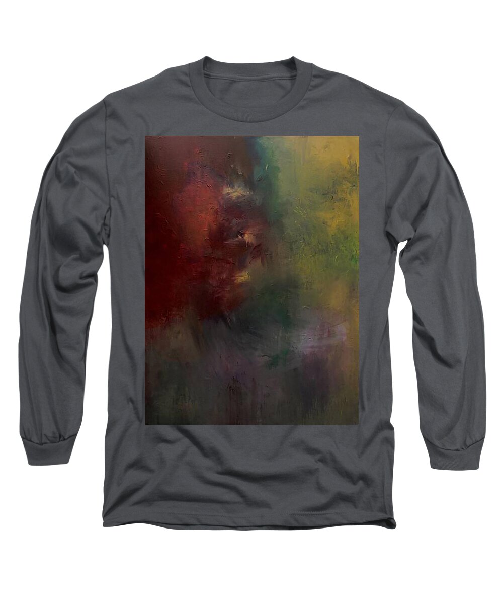 Textures Long Sleeve T-Shirt featuring the painting Feathering by Ron Halfant