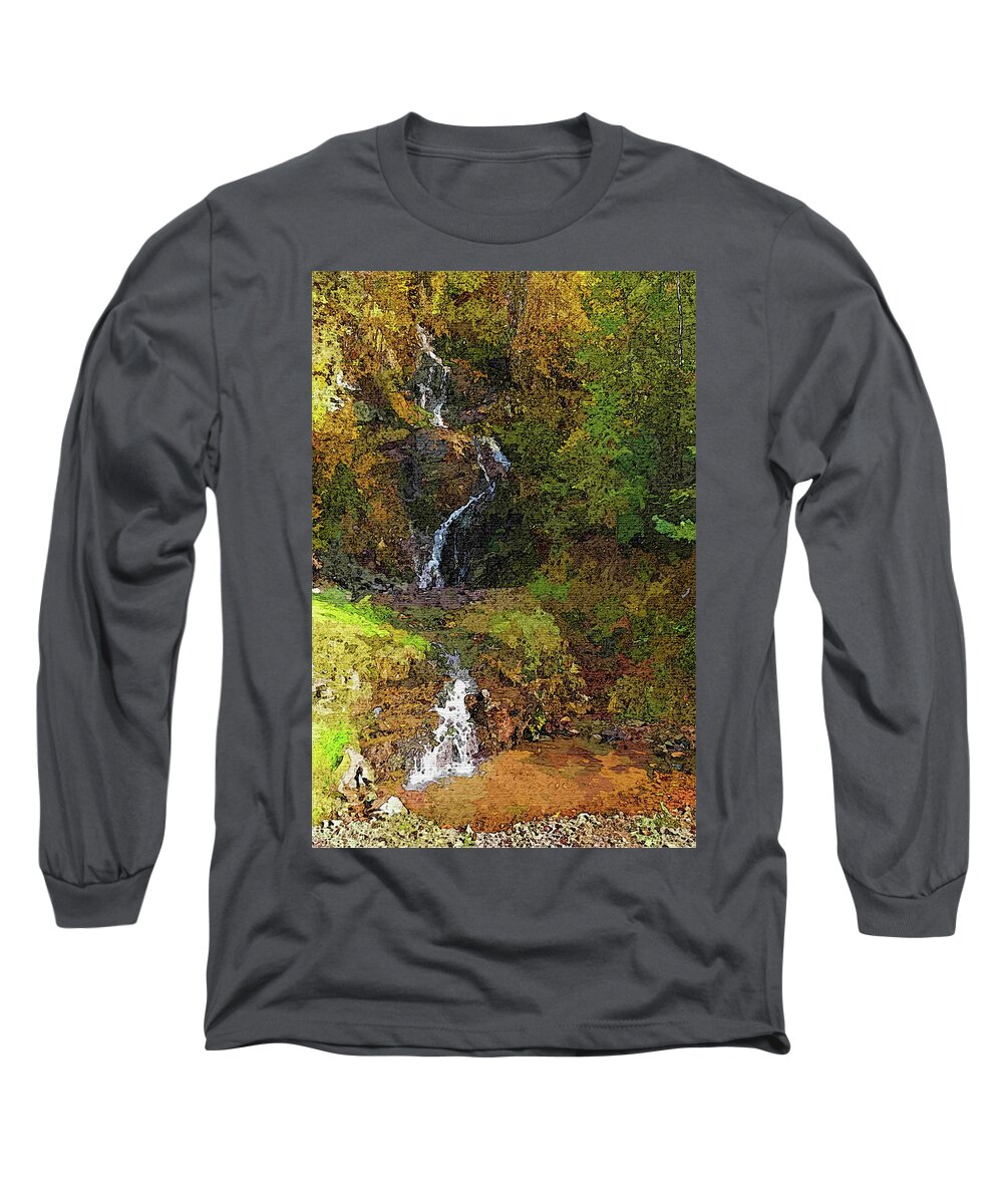 Fiest Long Sleeve T-Shirt featuring the photograph Fiest Creek Falls by Robert Bissett