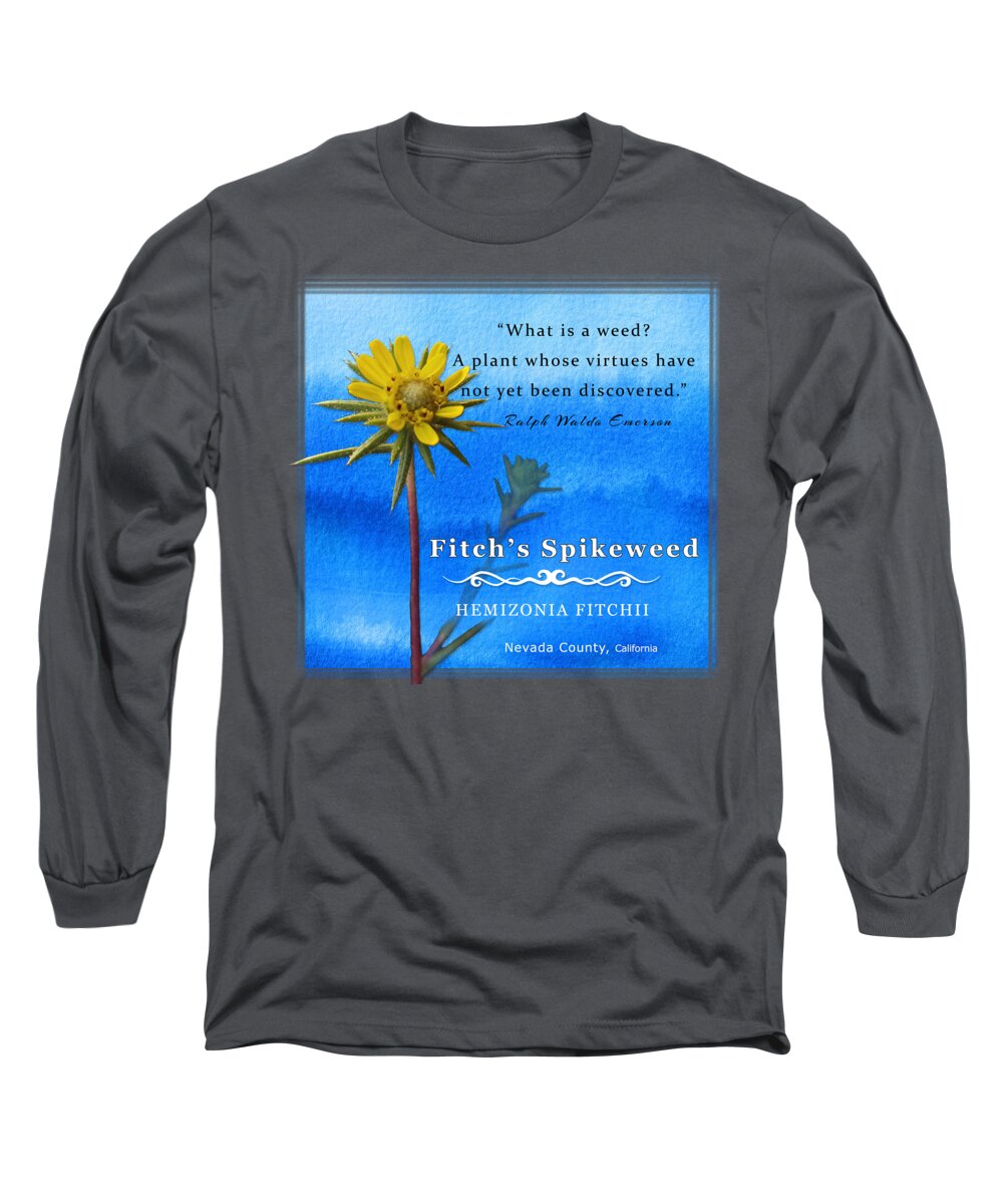 Tarplant Long Sleeve T-Shirt featuring the digital art Fitch's Spikeweed by Lisa Redfern