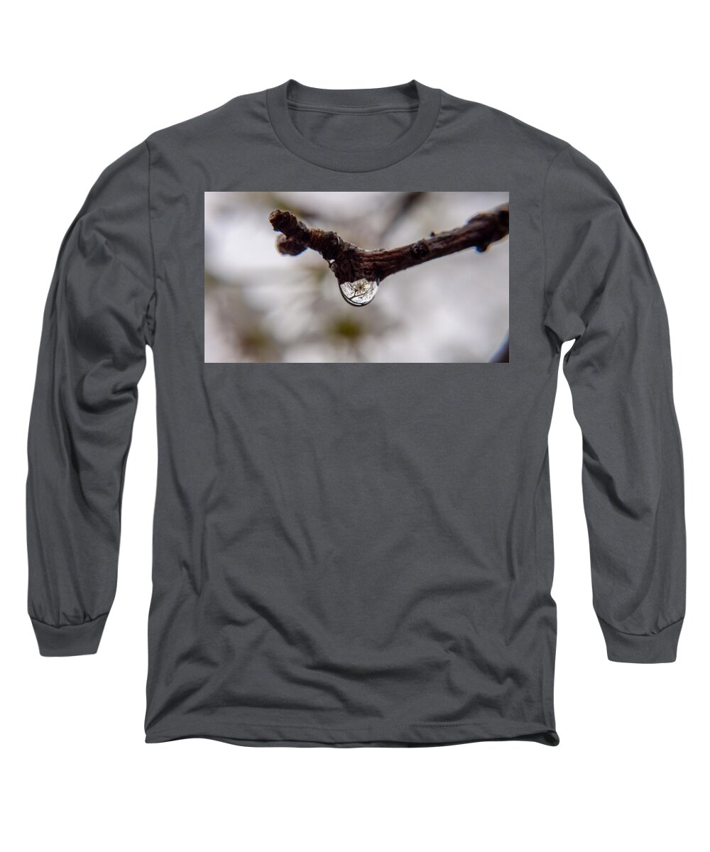 Raindrop Long Sleeve T-Shirt featuring the photograph Focus on Possibilities by Ivars Vilums