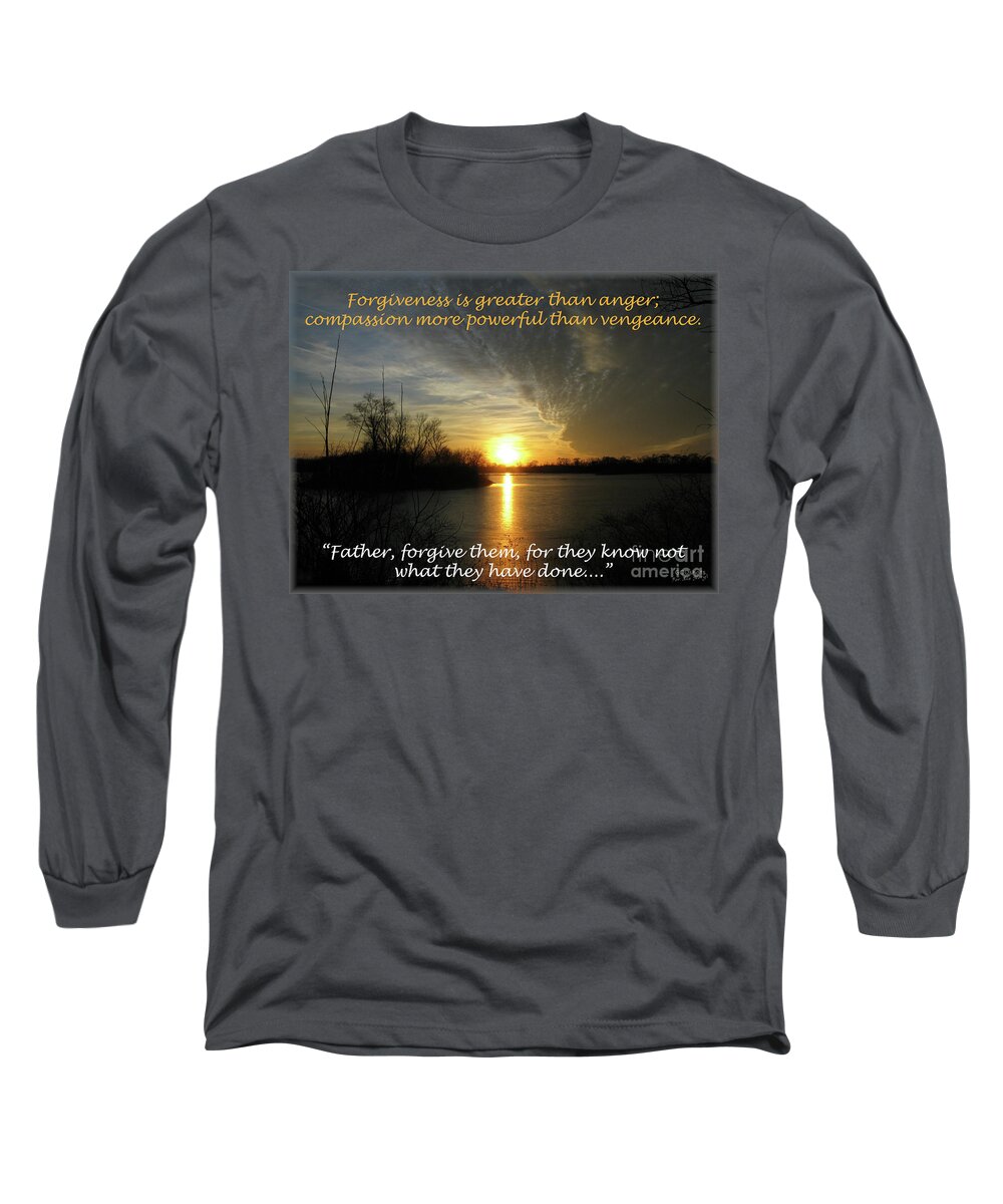  Long Sleeve T-Shirt featuring the mixed media Forgive by Lori Tondini