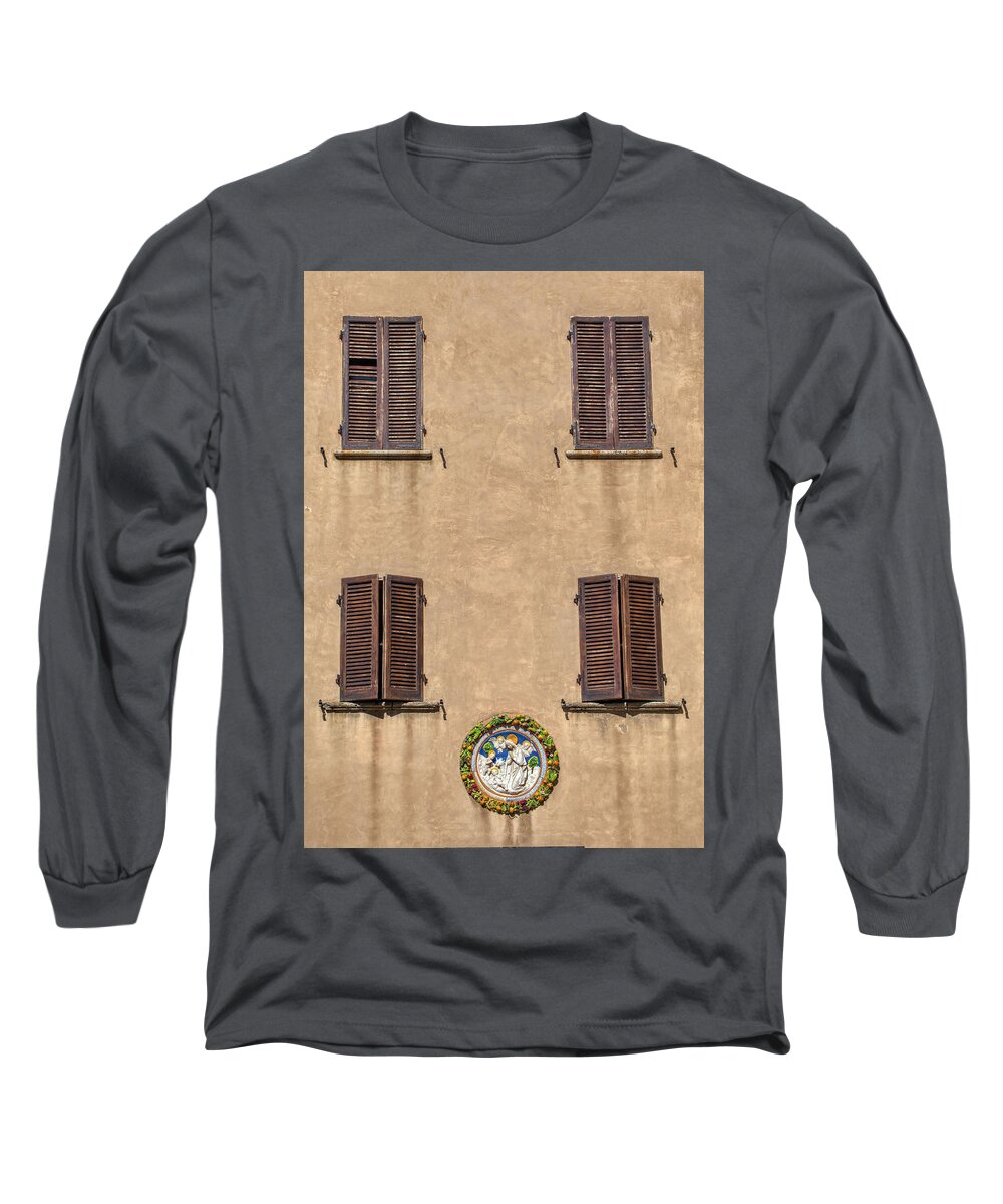 Florence Long Sleeve T-Shirt featuring the photograph Four Windows of Florence by David Letts