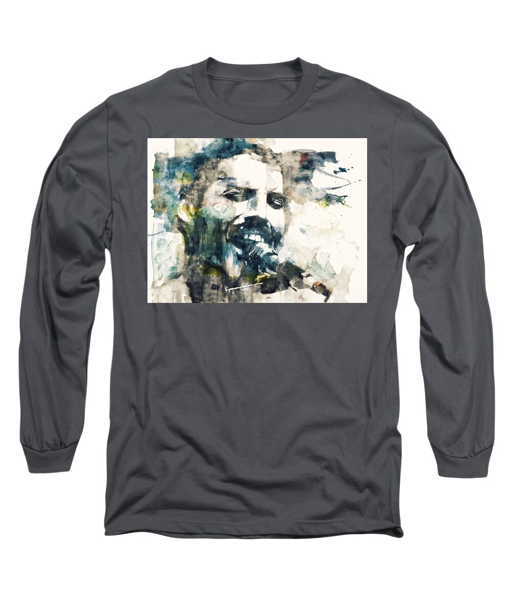 Queen Long Sleeve T-Shirt featuring the painting Freddie Mercury - Killer Queen by Paul Lovering