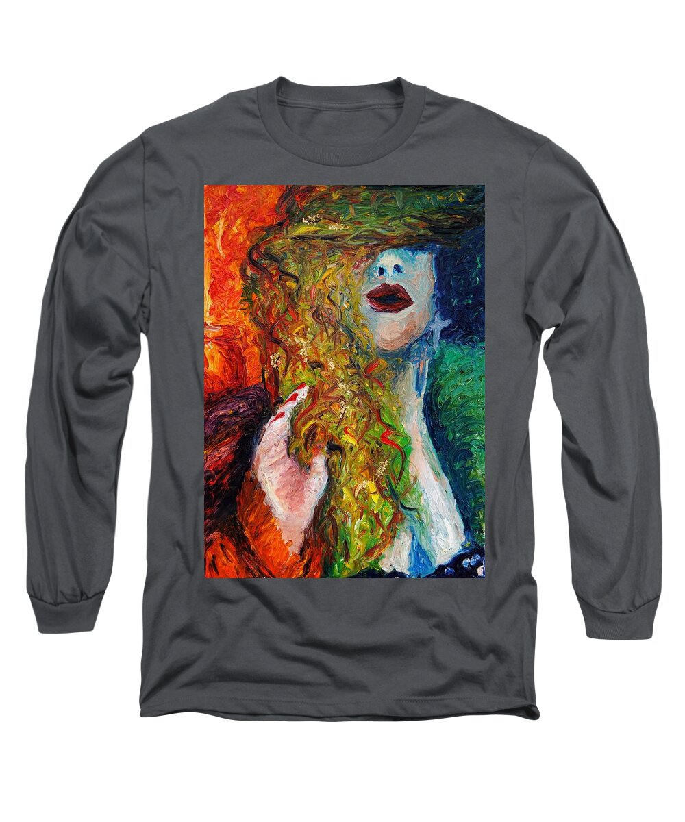 Fur Long Sleeve T-Shirt featuring the painting Fur by Chiara Magni