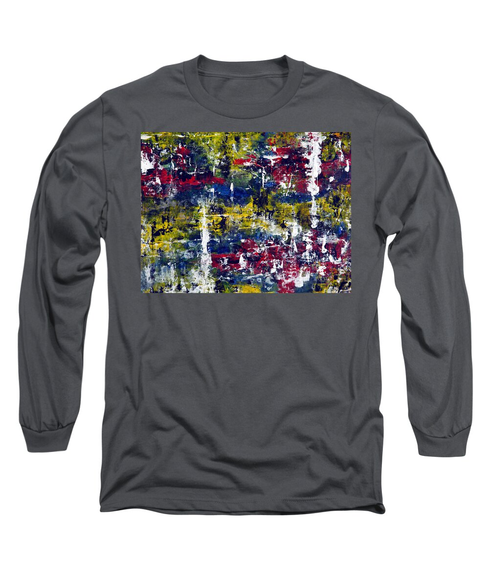 Gamma 19 Long Sleeve T-Shirt featuring the painting Gamma #19 Abstract by Sensory Art House