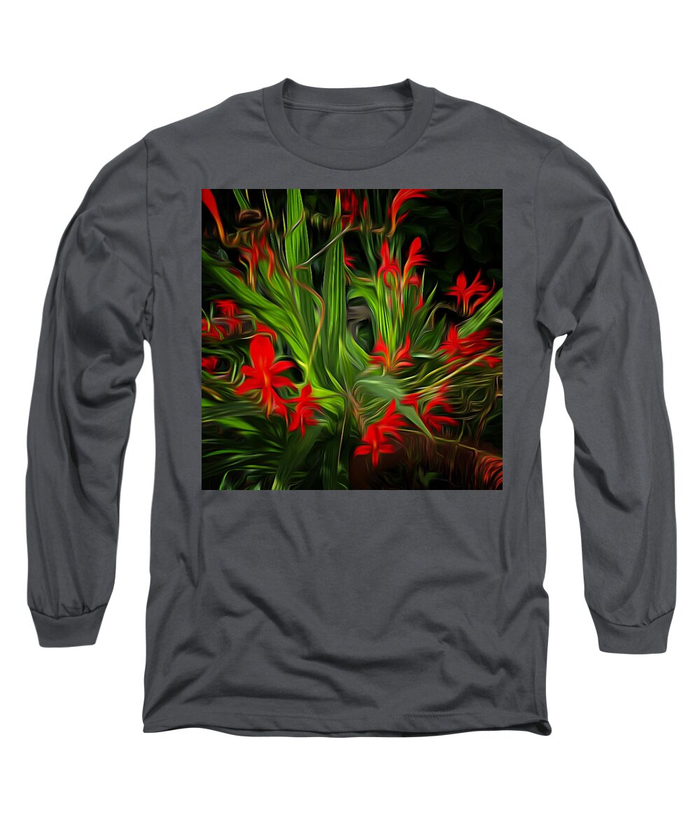 Plants Long Sleeve T-Shirt featuring the photograph Garden Flames by Mark Egerton