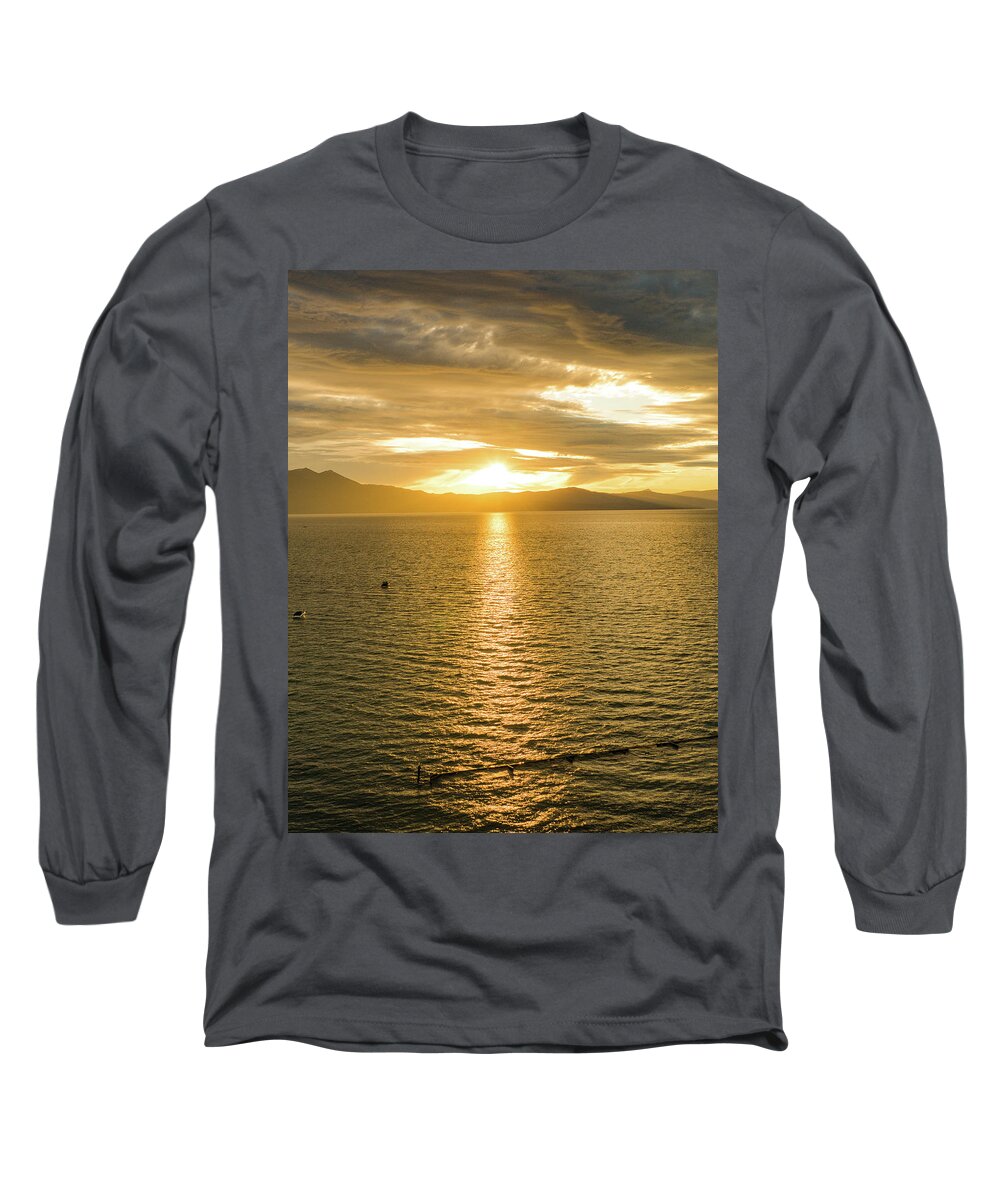 Lake Tahoe Long Sleeve T-Shirt featuring the photograph Golden Hour Lake Tahoe by Anthony Giammarino