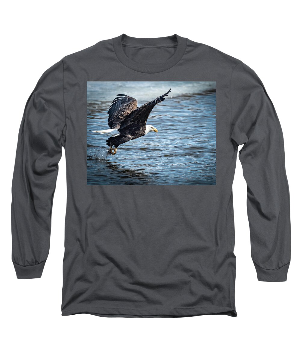Eagle Long Sleeve T-Shirt featuring the photograph Got It by Laura Hedien