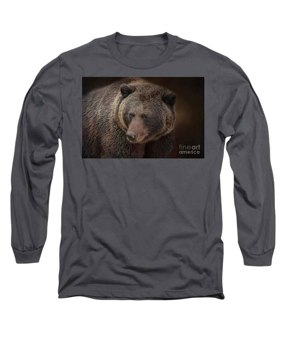 Grizzly Bear Long Sleeve T-Shirt featuring the photograph Grizzly Bear by Eva Lechner