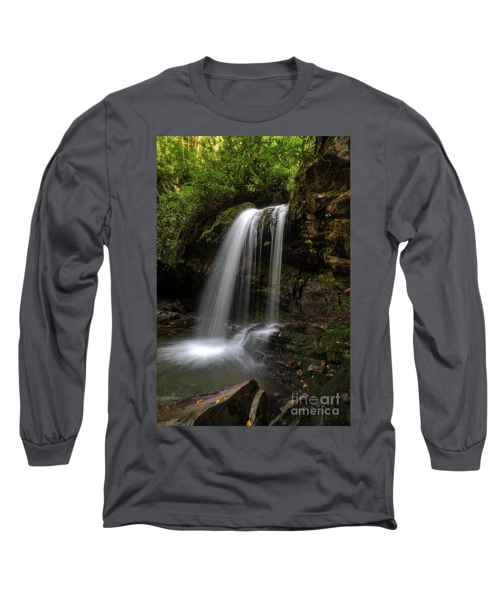Grotto Long Sleeve T-Shirt featuring the photograph Grotto Falls by Bill Frische