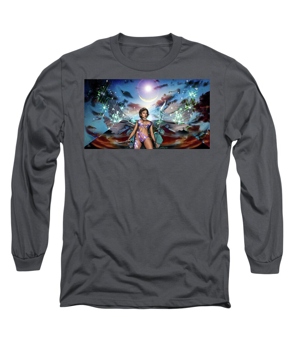 Space Long Sleeve T-Shirt featuring the photograph Guarding the Monolith by Glenn Feron