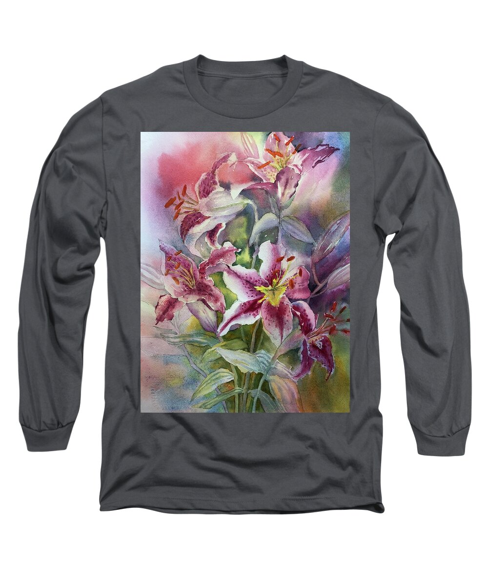 Stargazers Long Sleeve T-Shirt featuring the painting Heaven Scent by Tara Moorman